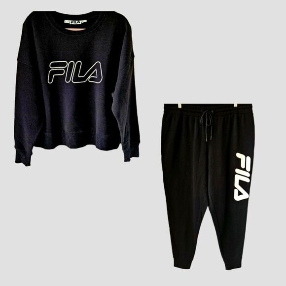 FILA PLUS SIZE New Women's Black Two Piece Jogger Set 2X - Picture 1 of 16